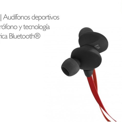 Klip Xtreme Audífonos Intrauriculares Deportivos Athletik, Inalámbrico, Bluetooth, Negro/Rojo