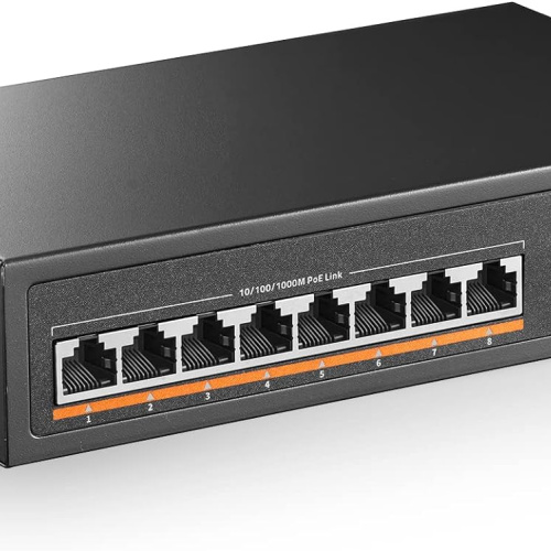 MokerLink 8 Puertos Gigabit PoE Switch, 8 PoE+ Ports 1000Mbps, 802.3af/at 120W